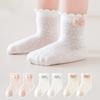 3Pairs/Set Cute Bow Baby Socks Summer Thin Mesh Socks for Infant Boy Girl Solid Color Breathable Cotton Socks