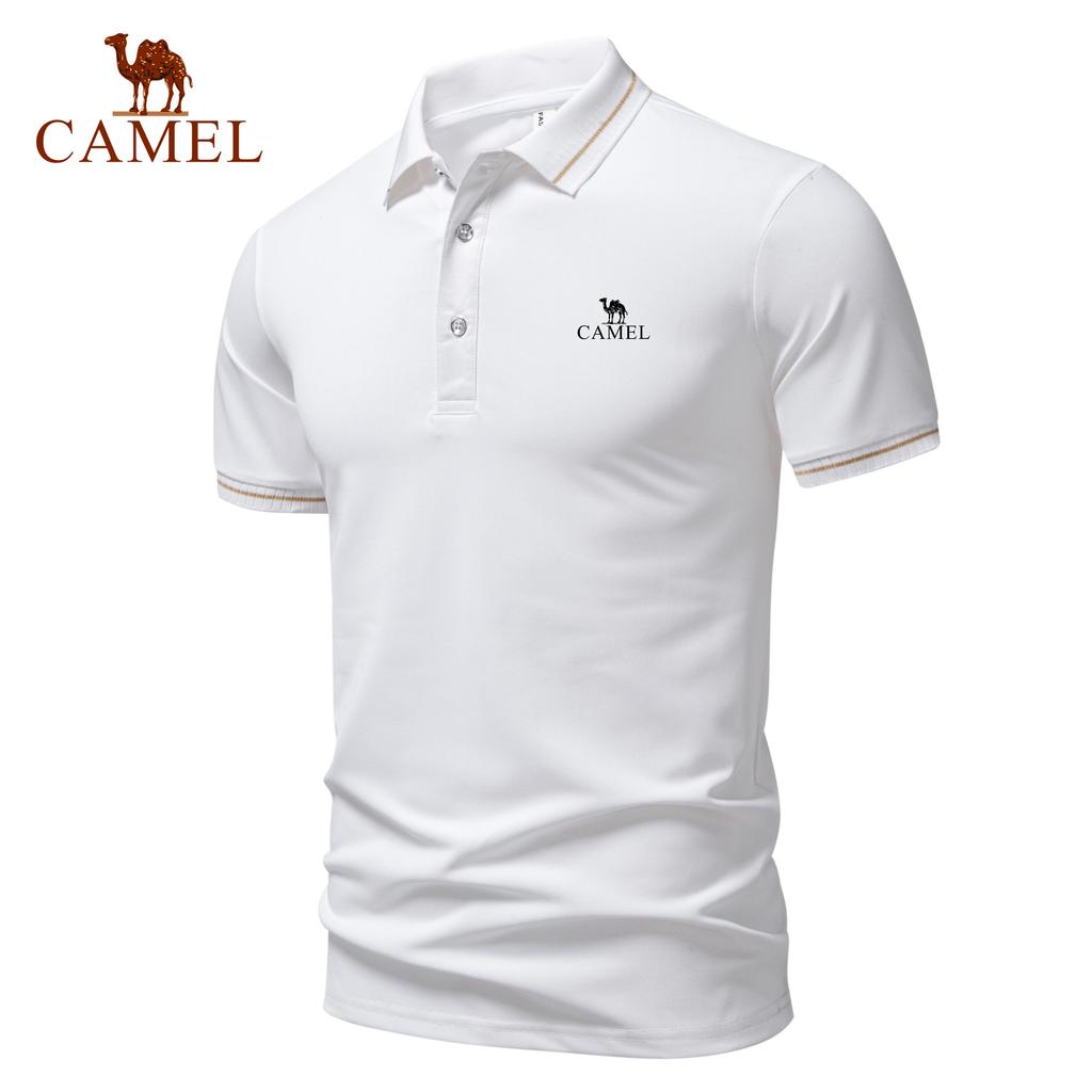 Camel 2025 Лето Новая спортивная повседневная футболка для гольфа с вышитыми лацканами, влагоотводящая и потоотводящая рубашка поло