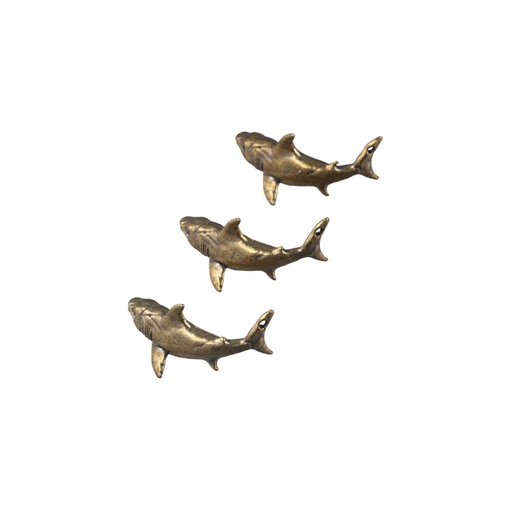 Shark Shark Statue Solid Brass Miniatures Figurines Personality Keychain Pendant  Car Keychain