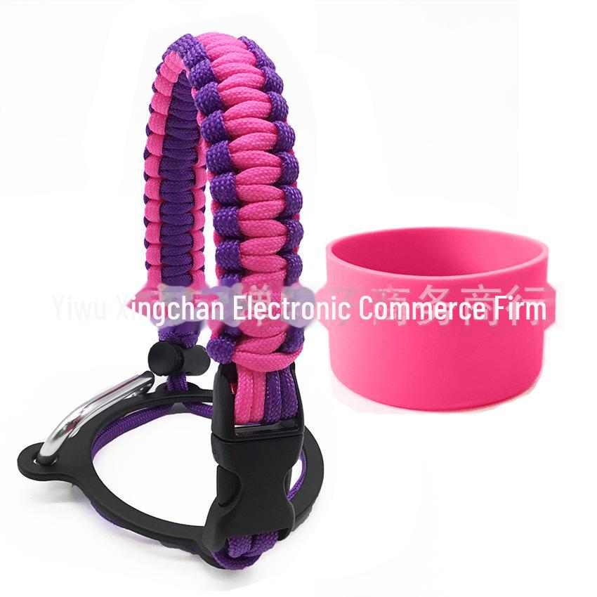 Top Thermos Cups with Silicone Non-Slip Sleeves, Hand-Woven Ropes, and Cup Handles