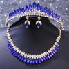 DIEZI Elegant Luxury Crystal Tiara Necklace Earrings For Women Wedding Party Fashion Bridal Bride Rhinestone Crown Accessories