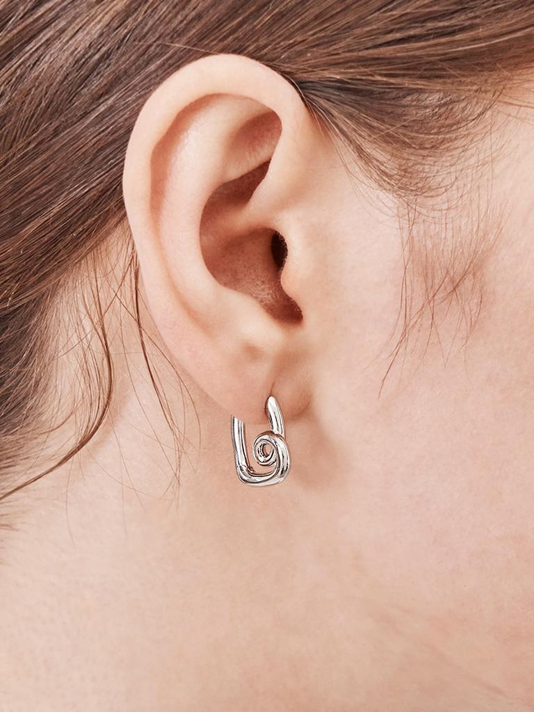 Серьги Geigerjewelry с боковым сердцем, двухрядные Gisvee148 (Булавка из серебра 925 пробы)