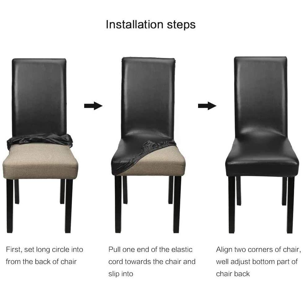 1 шт. Чехол на обеденный стул из искусственной кожи, водонепроницаемые чехлы на стулья для обеденной комнаты, офиса, банкета, дома, домашний декор