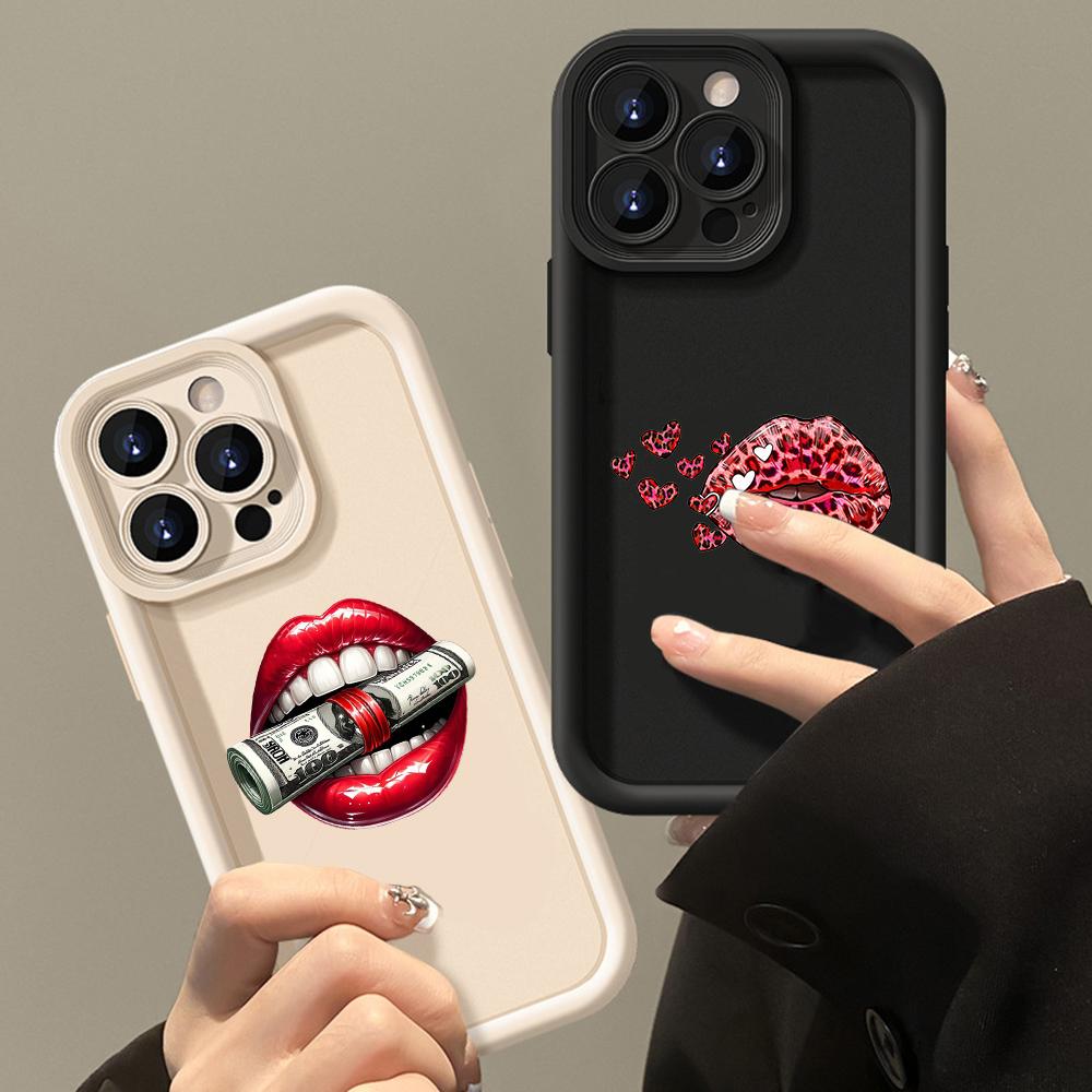 LZ21 Lips kiss design art силиконовый чехол для телефона Xiaomi 11 Lite 5G 14T Redmi 14C 13C A3 Note 12 11 9 10 13 Pro Plus противоударный задний чехол