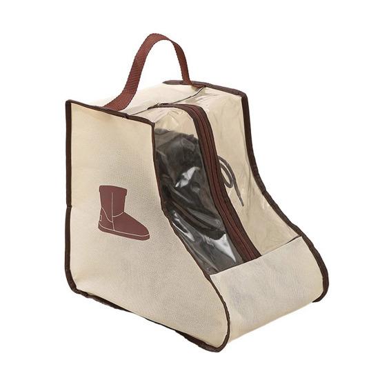 1/2Pcs Shoe Storage Bags with Handle Zipper Closure Transparent Visual Design Waterproof Dustproof