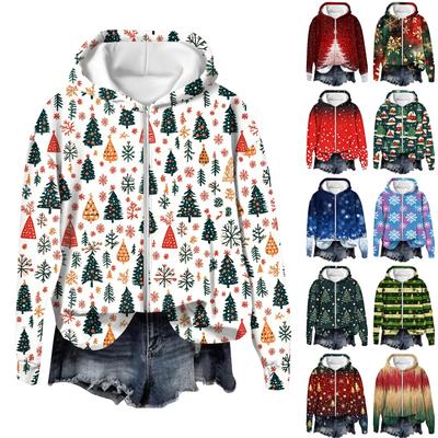 Куртки для женщин Пальто с длинным рукавом на молнии с принтом Верхняя одежда Повседневные куртки