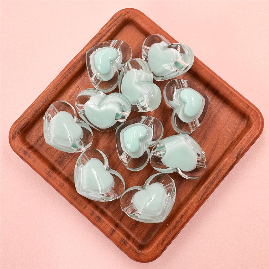 10Pcs Jewelry Making13*17mm Loose Beads Heart Crafts DIY For Necklace Bracelet Pendant