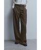 YOUTH Button Detail Structured Pants-Brown