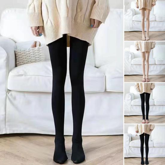 Женские зимние колготки с эластичной плюшевой подкладкой, однотонные, со средней талией, сохраняющие тепло, короткая юбка, платье, подходящие к низу, леггинсы, женские колготки