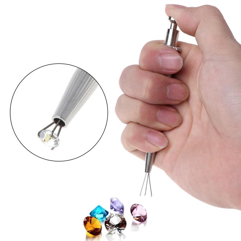 Инструмент для захвата и установки камней Catcher Jewelry Making Gem Clamping Pick Up Tool с 3/4 зубцами для мелких предметов Захватчик для бриллиантов и драгоценных камней