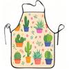1pc Colorful Potted Cactus And Succulent Print Apron, Durable And Easy to Clean, Adjustable Waistband, Polyester Material, for Kitchen Cooking, Garden