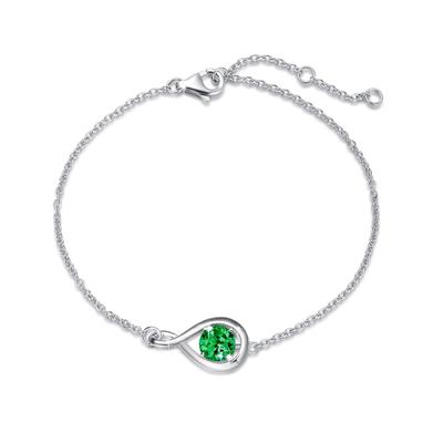 Браслет Agvana 1 Birthstone с мотивом в виде капли, с камнем рождения, из стерлингового серебра 925 пробы, браслет на день рождения, годовщину, обернутый в обертку, регулятор