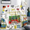 1PC Goodnight Moon Print Flannel Blanket, High quality All Seasons, Home Decor, Warmth and Comfort, Perfect for Christmas Gifts