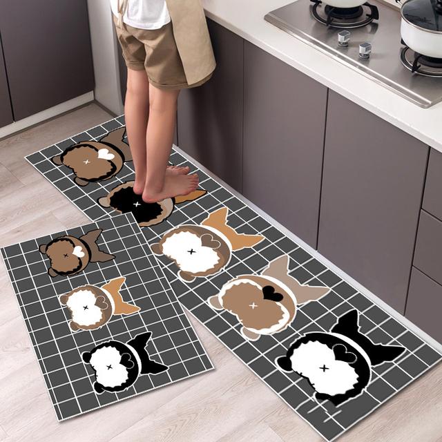Модный простой кухонный напольный коврик в скандинавском стиле, домашний ковер, длинный полосатый дверной коврик, современный домашний декор