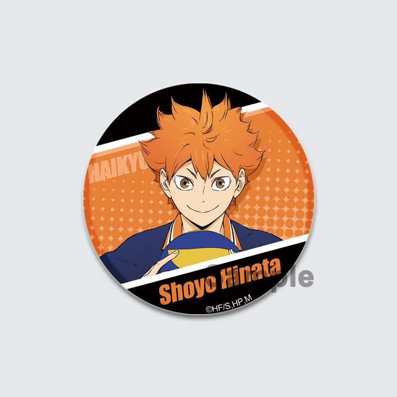 Булавки с героями мультфильмов Сёё Хината 32/44/58 мм в стиле аниме Haikyuu!! Значок Манга Q-версия Фигурки Значки Значок Украшение для рюкзака Брошь для сумки Аксессуары
