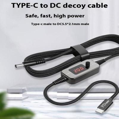Кабель для повышения мощности USB C к DC 100 Вт Тип C к DC с регулировкой 5 В-20 В Повышающий модуль Кабель для быстрой зарядки Адаптер-конвертер