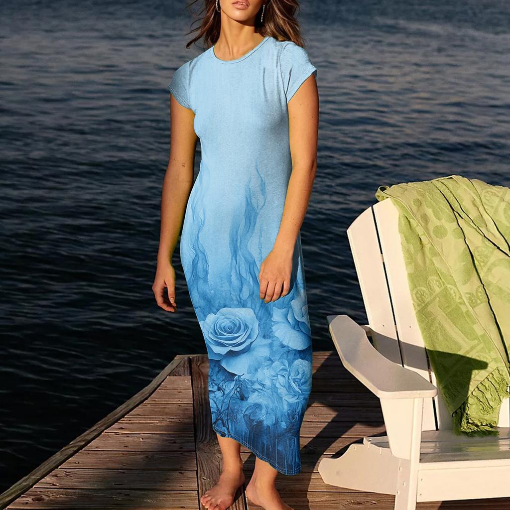 Женские платья миди с коротким рукавом и воротником-хомут, весна-лето, вечернее платье