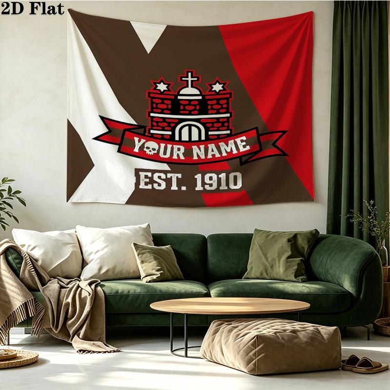Custom Name FC St. Pauli Printed Tapestry – Wall Hanging for Bedrooms, Dorms, and Home Decor