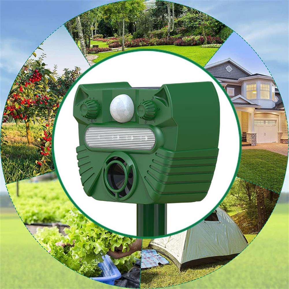 Ультразвуковой отпугиватель животных на солнечной батарее, отпугиватель оленей, белок, водостойкий отпугиватель животных на открытом воздухе