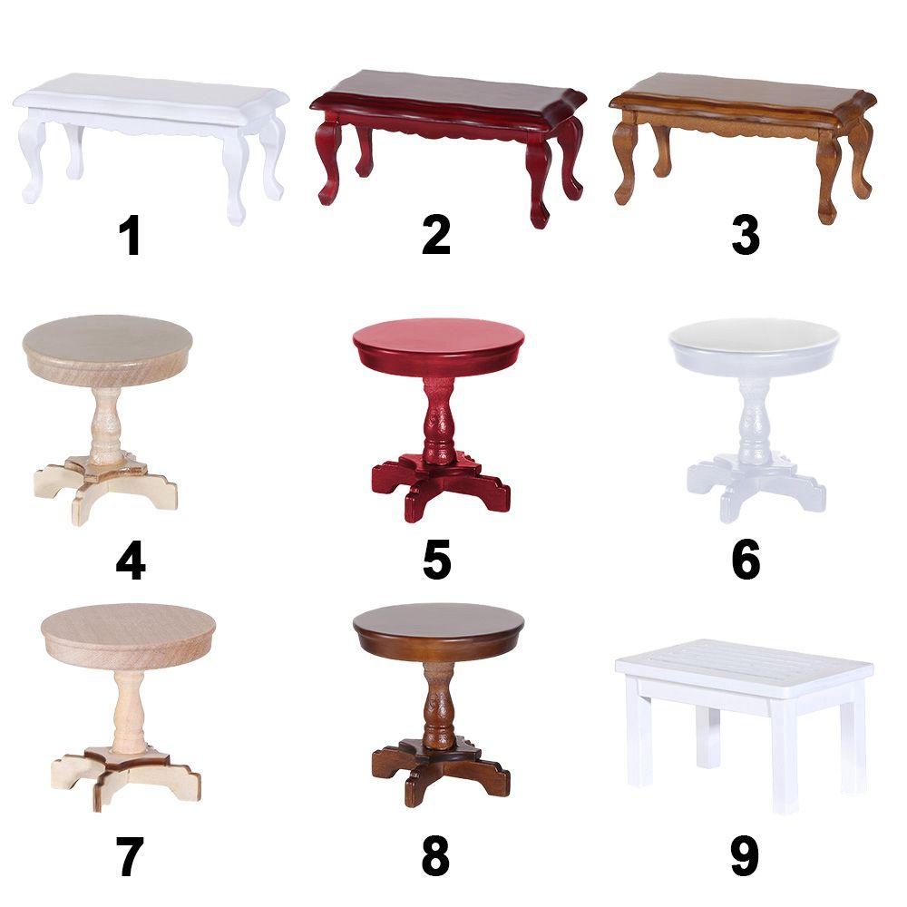 Моделирование приставного столика, мебель, игрушки, кукольный домик, украшение, деревянный журнальный столик, 1/12 кукольный домик