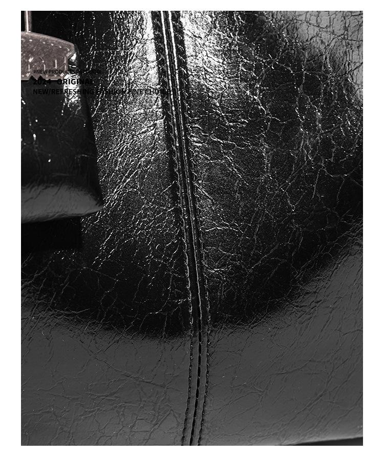 Модная женская текстурированная черная сумка-тоут - 2025 Большая вместительная универсальная сумка на плечо и через плечо