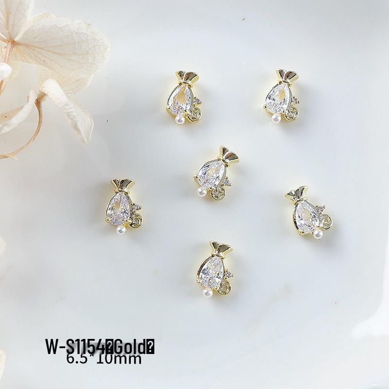 Новогодний маникюр: Роскошный подвеска-мешочек с цирконием и золотой инкрустацией из страз, носимые аксессуары для ногтей