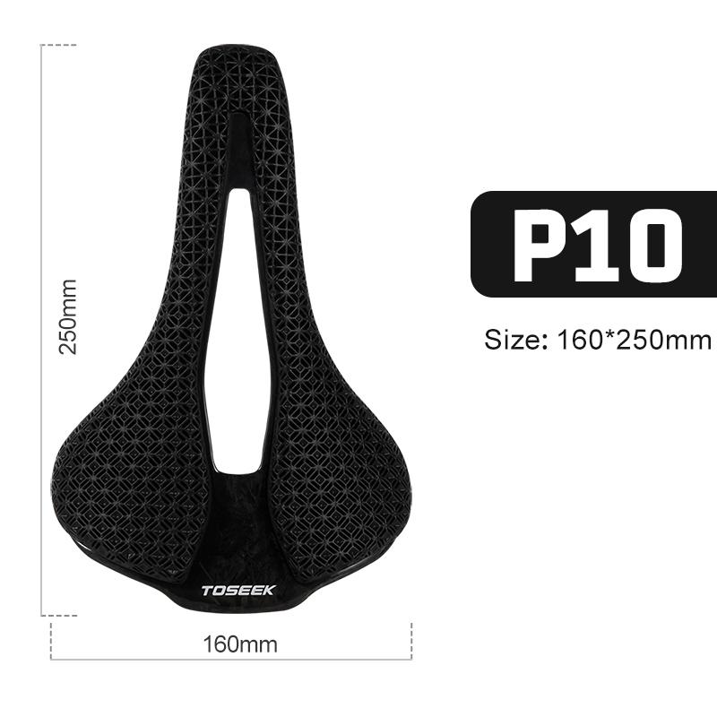 TOSEEK Carbon Fiber 3D Printed Bicycle Seat 7x9mm Rails High Elasticity Resin Honeycomb Road Mountain Bike Saddle Racing Options
