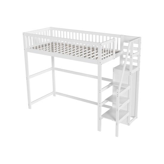 Bunk Bed with Safety Ladder Wardrobe High Railing Design Storage Shelf Smooth Surface Sleep 90 X 200cm Kids Bedroom Bed with Clothes Rail Bedroom