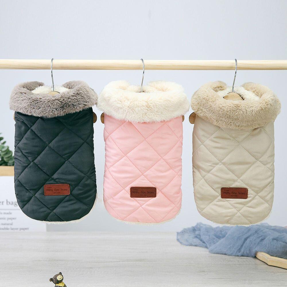 Padded Apparel Dog Sweater Puppy Vest Pet Clothes Winter Coat Cotton Padded Jacket Plush Hoodie