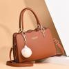 Yogodlns Large Capacity Women Top Handle Bags Fashion Middle Age Mom's Bag Single Shoulder Crossbody Bag PU Leather Hairball Handbag