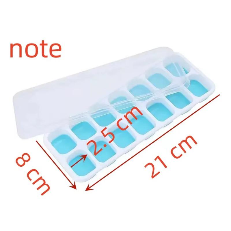 1 шт. силиконовая форма для кубиков льда, легкосъемная гибкая форма с защитой от проливания, съемная многоразовая крышка, штабелируемый лоток для льда с крышкой