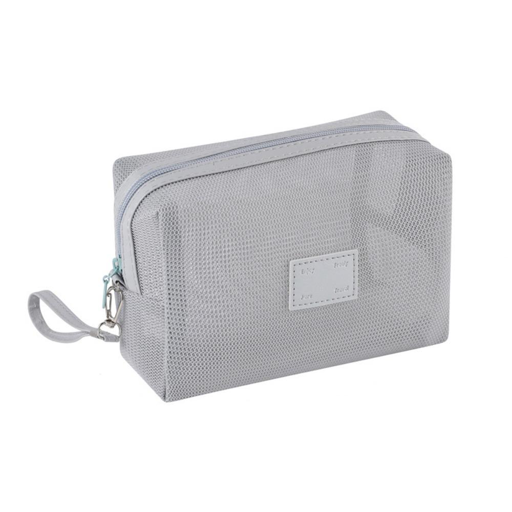 Square Transparent Mesh Cosmetic Bag Lightweight Storage Toiletry Bag  Camping
