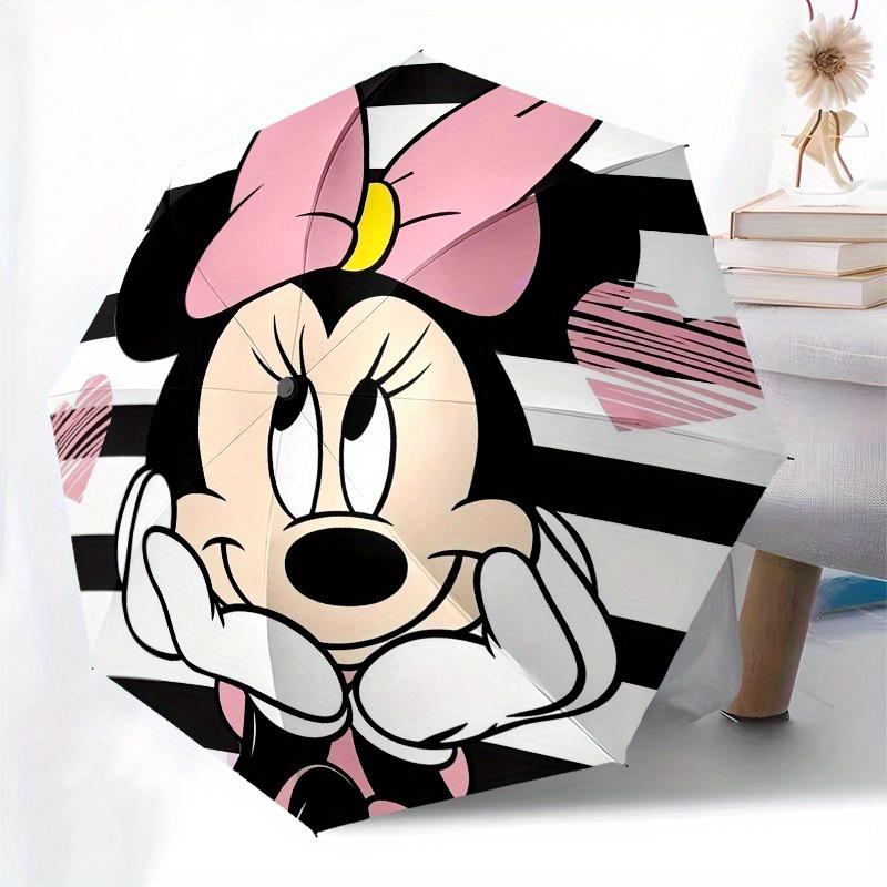 Disney Minnie Mouse,Bow Automatic Opening and Closing Umbrella Suitable for all occasion and business umbrella, unisex portable tri fold s