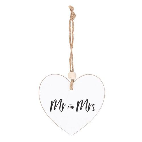 Something Different Mr and Mrs Heart Hanging Sentiment Sign