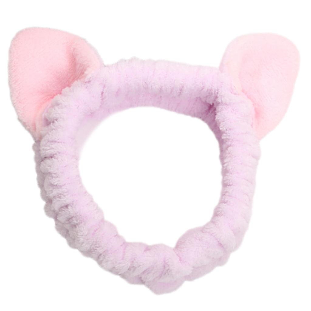 Милая плюшевая повязка на голову с кошачьими ушками для женщин и девочек, для мытья лица, вечеринки по случаю дня рождения, аксессуаров для ухода за кожей