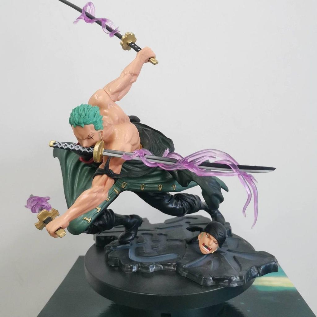 JT studio Same style One Piece 9.84in/25cm Roronoa Zoro Sitting Three Thousand Worlds double Head PVC Mode Toys Gifts
