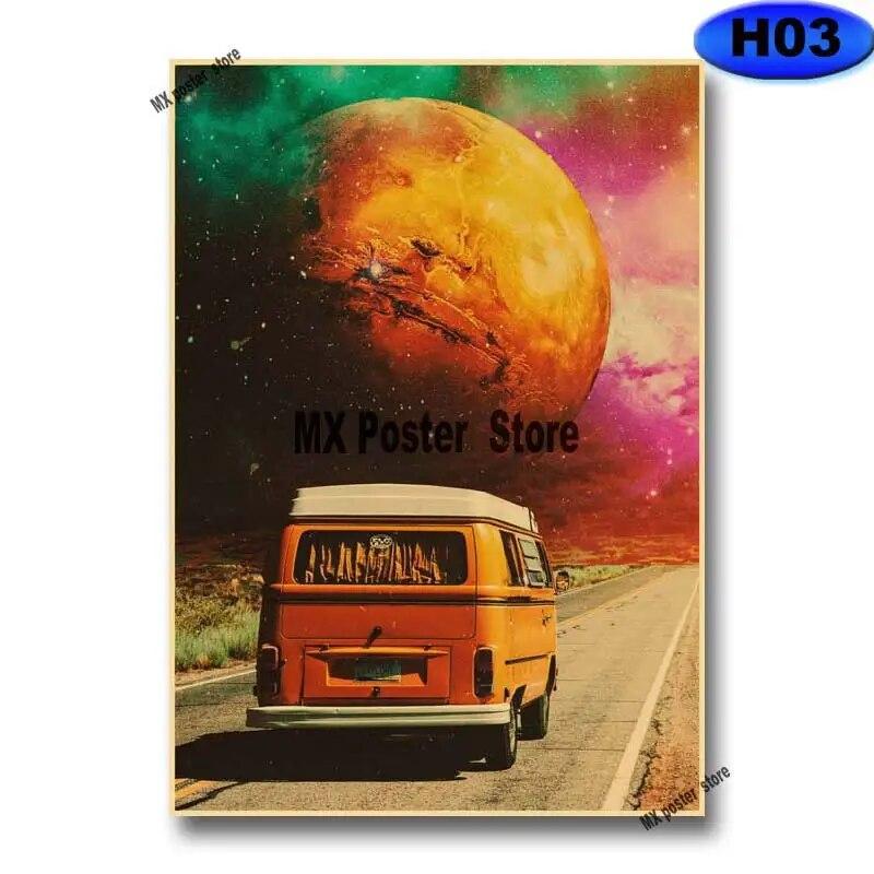 Винтажный постер «Космическая мечта» «Ночное небо», Вселенная, Земля, Галактика, настенная живопись, научная фантастика, фотографии для дома, комнаты, бара, Декор