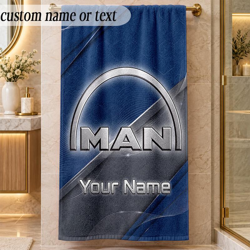 Beach TowelMAN Truck Custom Name Text Personalized Soft Towel for Beach Pool Indoor Home Decor Gift