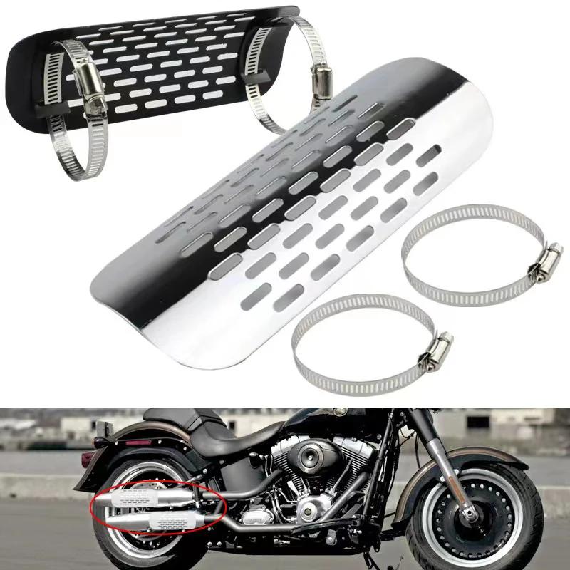 Motorcycle Exhaust Muffler Pipe Heat Shield Guard Protector Accessories Universal For Harley Honda Yamaha Custom
