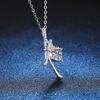 Bague Ringen Набор из стерлингового серебра S925 с муассанитом 1 карат, подвеска-бант в стиле легкой роскоши, ожерелье для девушки, подарок на День святого Валентина