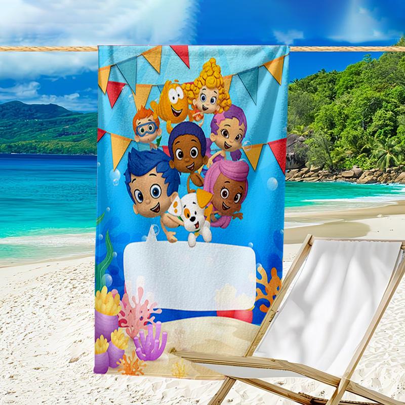 Ultra-Soft Beach Towel with Bubble Guppies Theme,Ideal for Pool - Camping, Diving - Perfect Travel Essential, Vibrant Beach Towel.