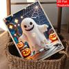 Halloween pearl painting handmade diy art white pearl mascot pumpkin web lights pearl home decoration painting