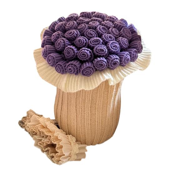 Подушка-букет роз 2-в-1 Декоративная вязаная подушка-плед Машинная стирка Подушка-букет для дивана, софы, кровати День святого Валентина, годовщина