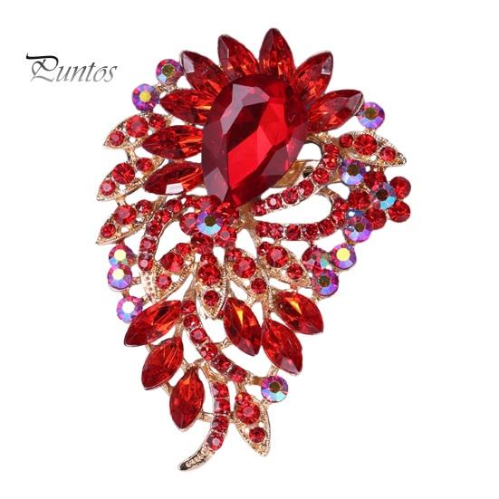 Elegant Colorful Rhinestone Glass Brooch Vibrant Color Irregular Shape Pin Shawl Scarf Suit Collar Badge Outfit Accessories