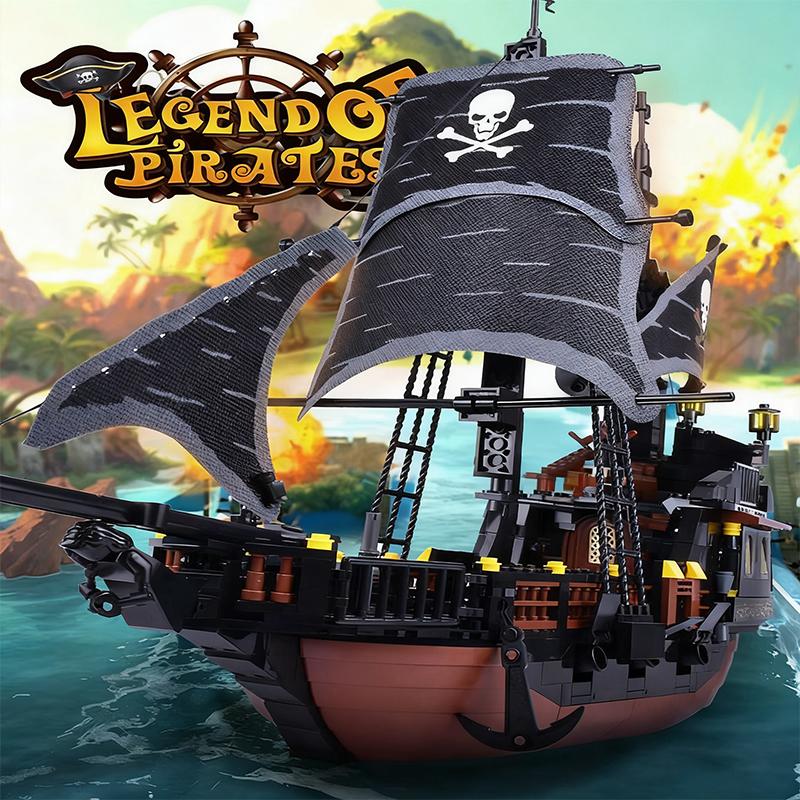 Конструктор Гигантский Пиратский Корабль Средневековый Скелет Корабль-Призрак Модель Детские Игрушки Настольное Украшение Рождественский Праздничный Подарок