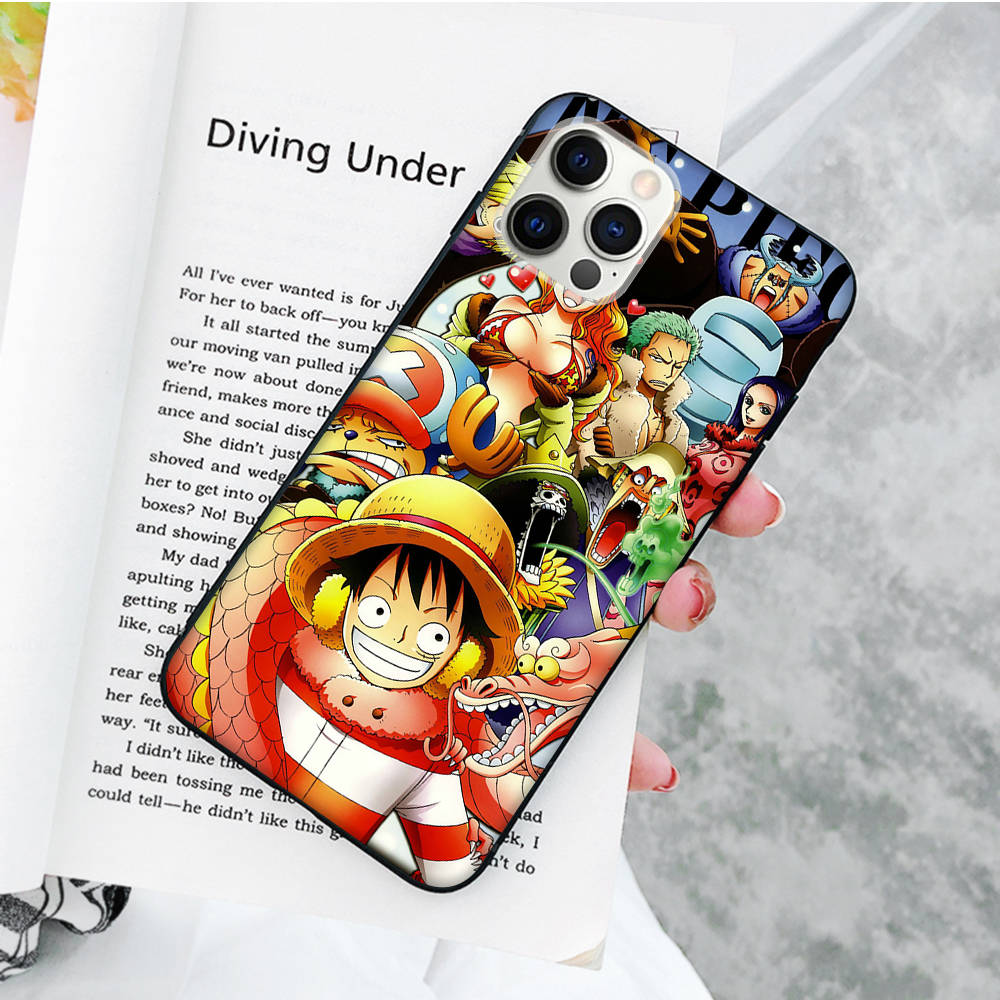 JW59 One Piece аниме черный мягкий чехол для Samsung Note 20 Lite S24 Ultra S23 A03 A05 A06 A11 A71 A15 A16 A13 A24 A25 A33 A52 A53 A50 M55 M35 Plus
