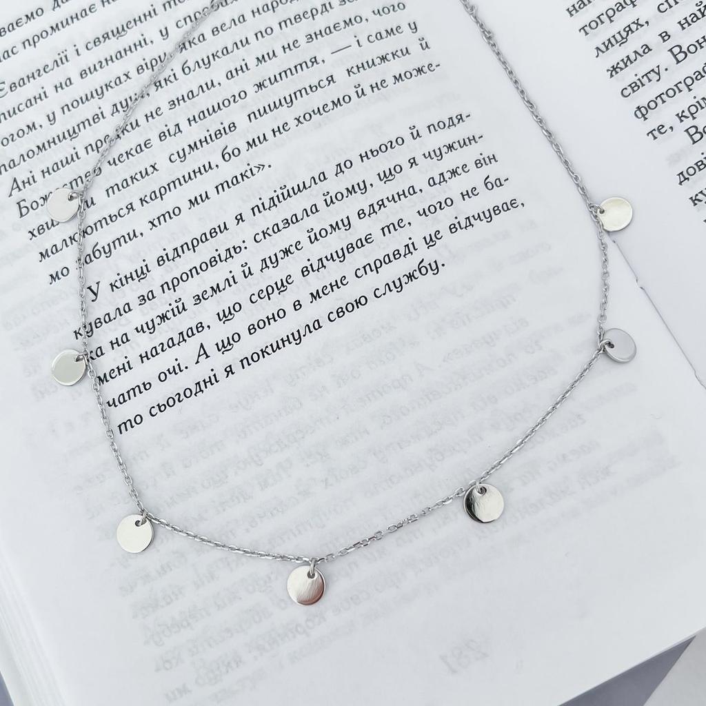 Серебряное колье с без камней, вес изделия 3,25 гр (60001441)