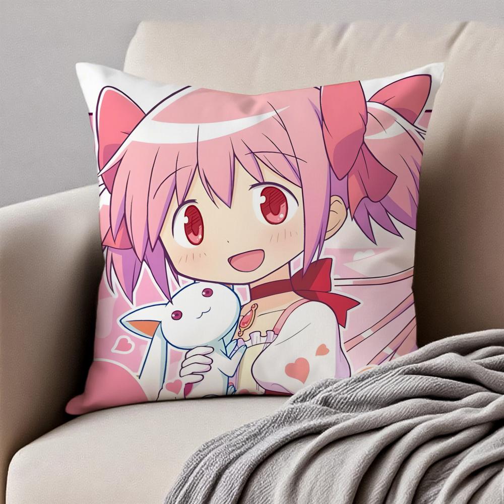 Милая японская аниме Puella Magi Madoka Magica Наволочка Подушка Антипылевой Невидимая молния Короткий плюш Подушка для дивана