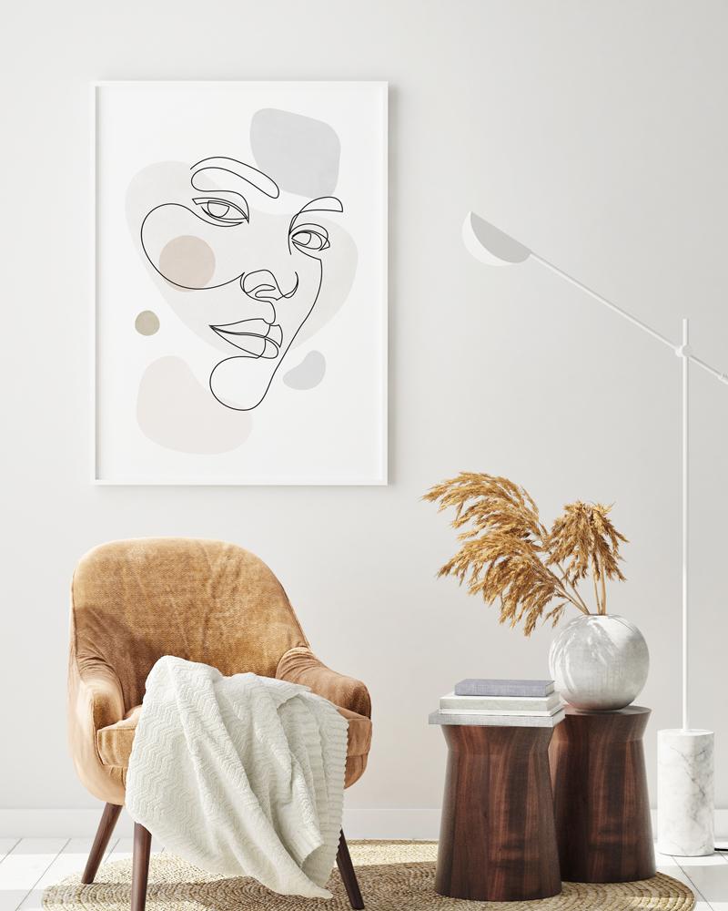 Плакат лицо портрет пастели