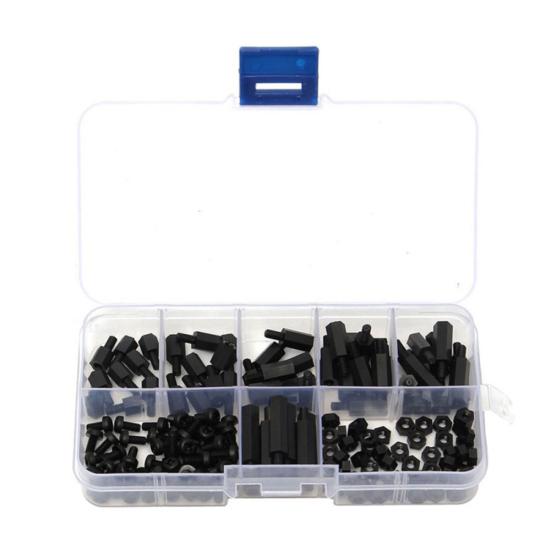 180 шт. M3 шестигранная колонна «папа-мама» нейлоновые проставки, винты, гайки, комплект в ассортименте